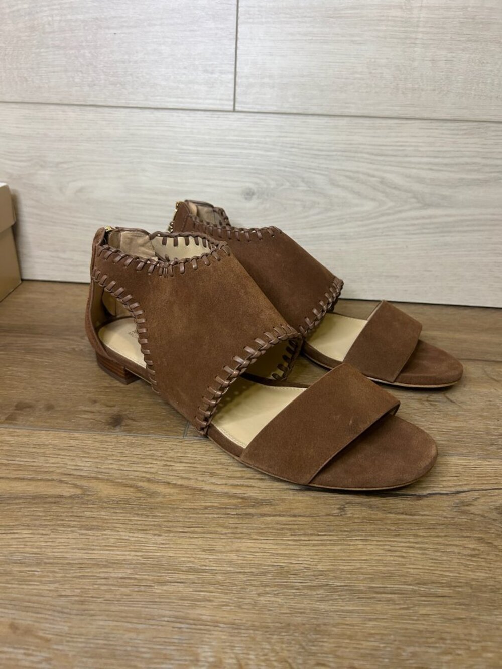 Michael Kors Broderick Sandal Leather Open Toe 11M